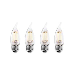 40 - Watt Equivalent Warm White Light CA10 (E26) Medium Screw Base Dimmable Clear 2700K LED Light Bulb (4-Pack)