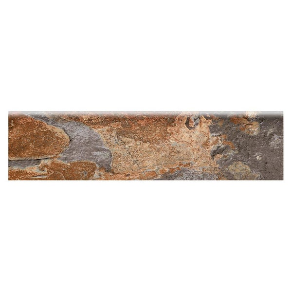 Marazzi VitaElegante Ardesia 3 in. x 12 in. Glazed Porcelain Floor and Wall Bullnose Tile (0.26 sq. ft. / piece)