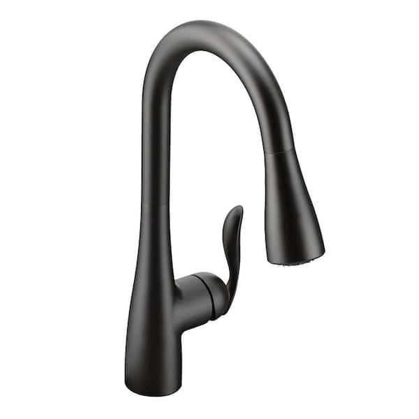 MOEN Arbor Single-Handle Pull-Down Sprayer Kitchen Faucet with Power Boost in Matte Black
