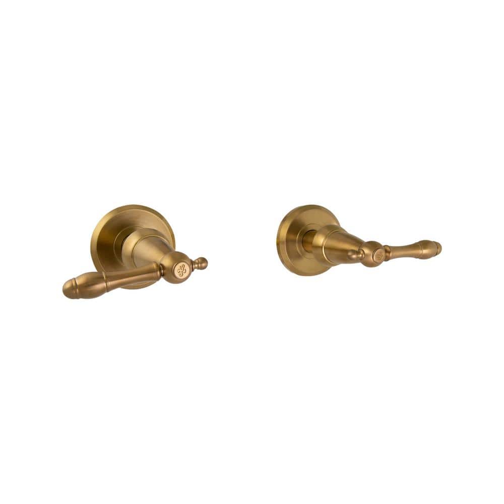 Brushed Gold Brass Wall Mounted Shower and Faucet Set