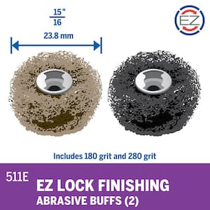 EZ Lock 15/16 in. Rotary Tool 180 and 280-Grit Finishing Abrasive Buffs (2-Pack)