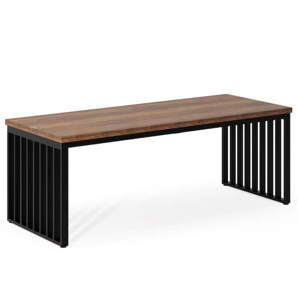 BYBLIGHT Moronia 78.74 in. Rectangular Gray and Black Wood Computer Desk, Meeting Seminar Table for 6-People to 8-People