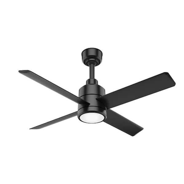 Hunter Trak 5 ft. Indoor/Outdoor Black 120V 2500 Lumens Industrial Ceiling Fan with Integrated LED and Remote Control Included