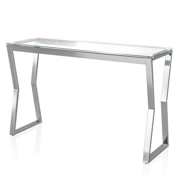 Furniture of America Harvoy 30 in.H Chrome Console Table