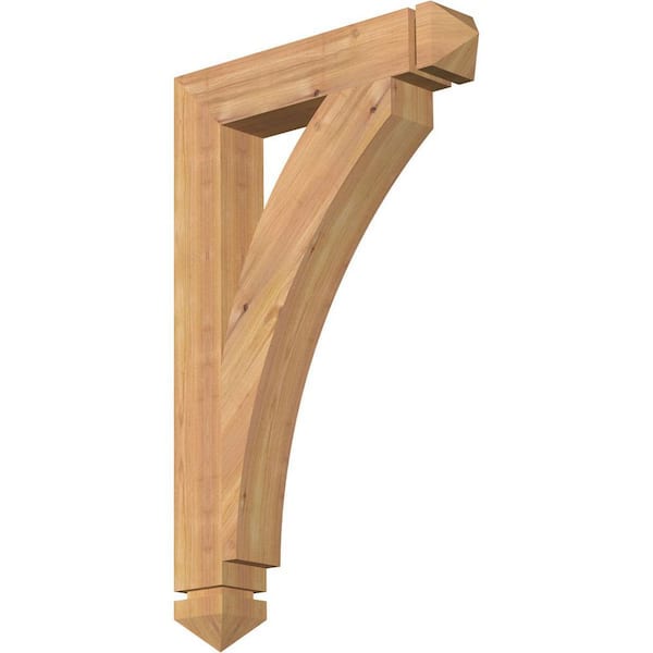 Ekena Millwork 3.5 in. x 32 in. x 20 in. Western Red Cedar Thorton Arts and Crafts Smooth Bracket