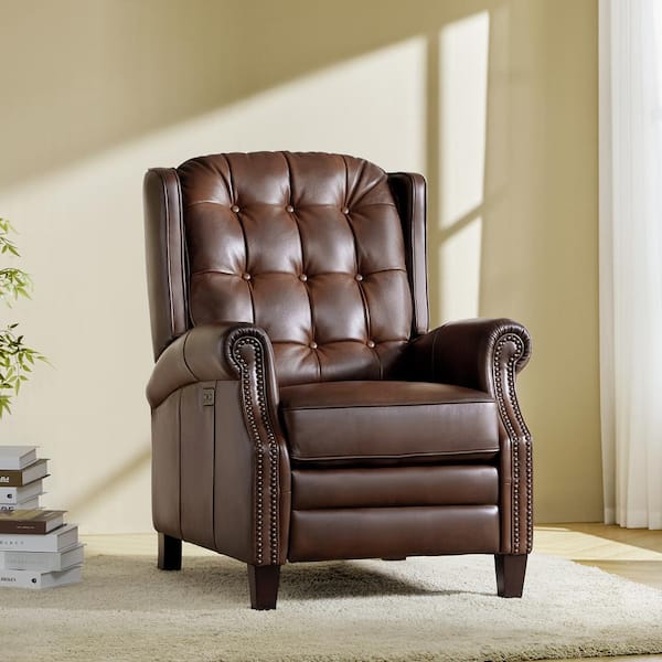 JAYDEN CREATION Carlos Brown 29.25 in. W Genuine Leather