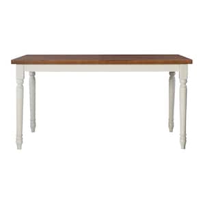 Angie Glazed Honey Brown with Vanilla White Finish Dining Table