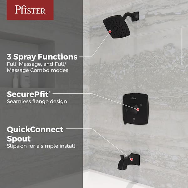 Bellance Single Handle 3-Spray Tub and Shower Faucet in Matte Black