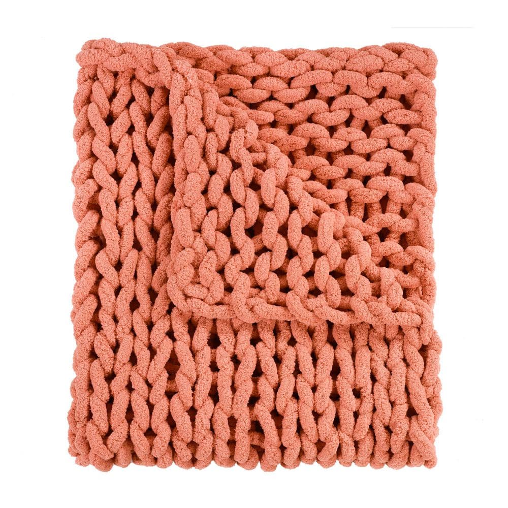 Canyon Clay Chunky Knitted Chenille 50x40 Throw