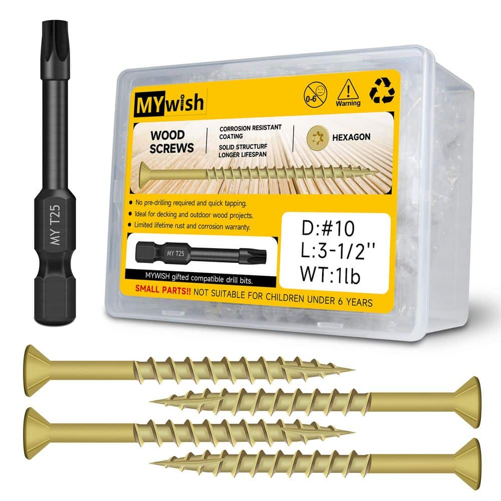 "#10 x 3-1/2 in. Tan Star Flat-Head Wood Deck Screws (56-Piece)" price history on PriceWatchPro