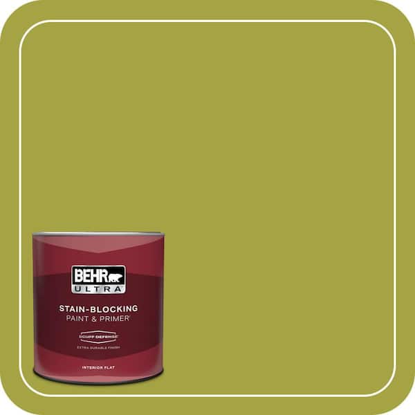 BEHR ULTRA 1 qt. #400B-7 Lemon Grass Extra Durable Flat Interior Paint & Primer
