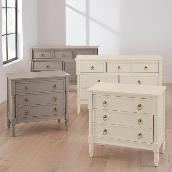 Home Decorators Collection Hillrose 3, White 3 Drawer Dresser Nightstand