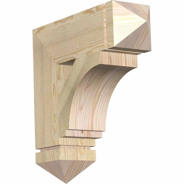 Ekena Millwork 6 in. x 22 in. x 22 in. Douglas Fir Imperial Arts and Crafts Rough Sawn Bracket