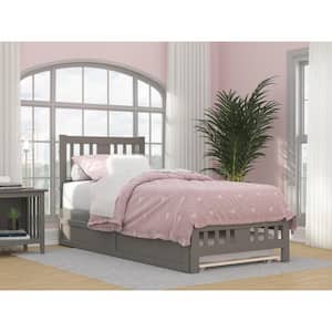 Tahoe Twin Extra Long Bed with Footboard and Twin Extra Long Trundle in Grey