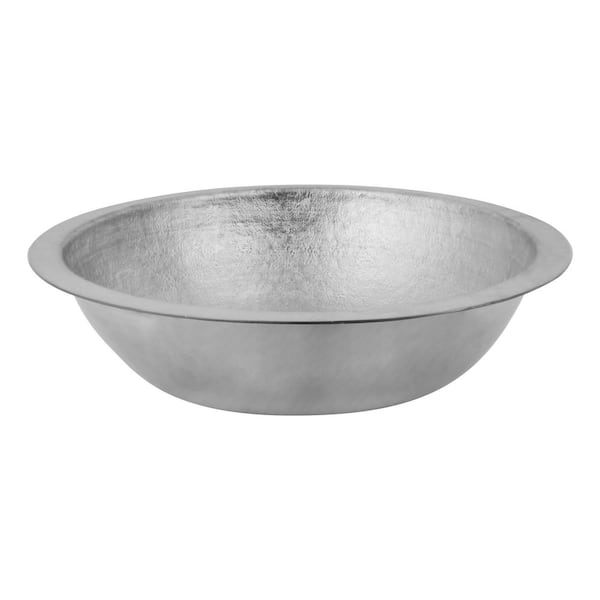 Terra Firma 16 in. Undermount Round Bathroom Sink in Gray Nickel-Plated Copper