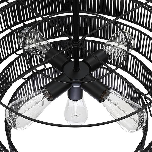 TRUE FINE Piersan 26 in. 5-Light Black Modern Bohemian