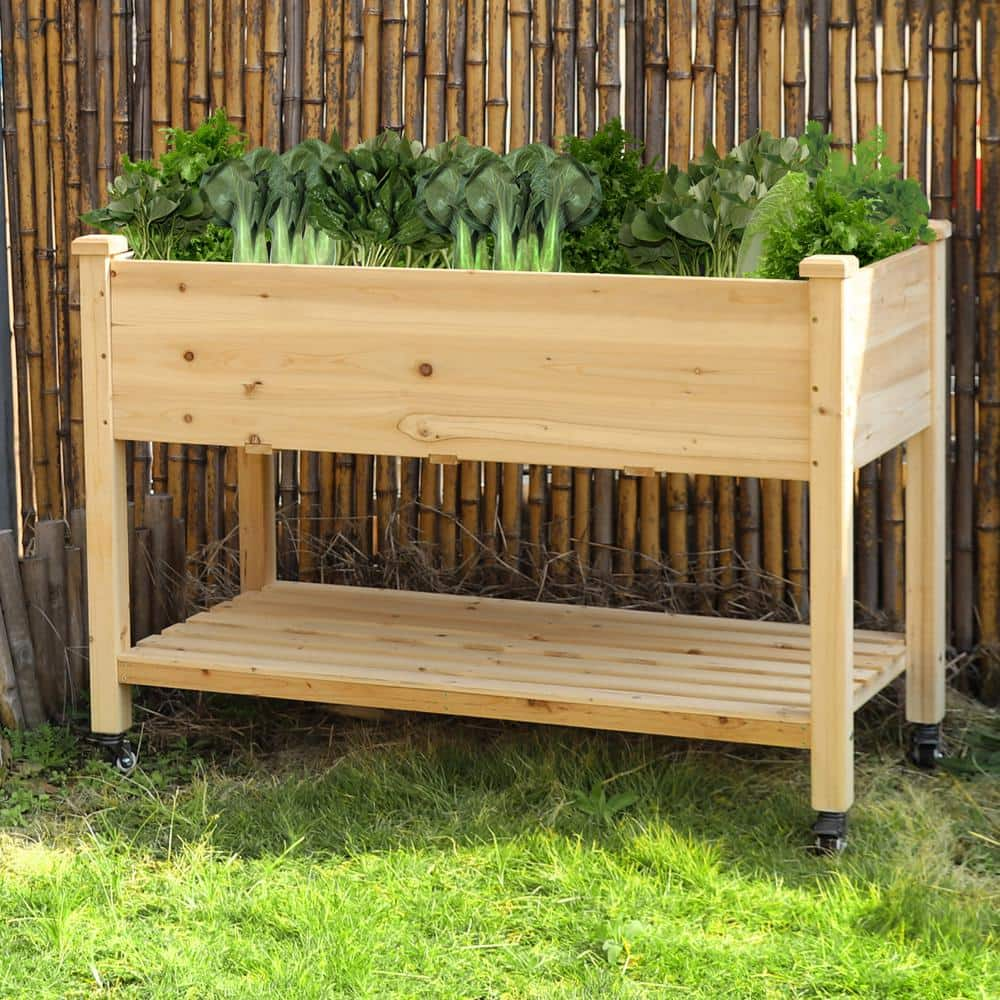 VEIKOUS 22.4-in W x 46.8-in L x 33-in H Natural Raised Garden Bed in the  Raised Garden Beds department at