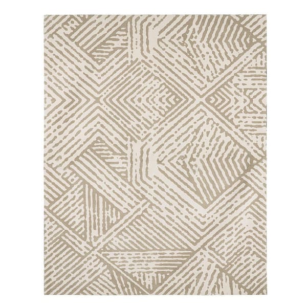 8ft. x 10ft. Geometric Tan Area Rugs