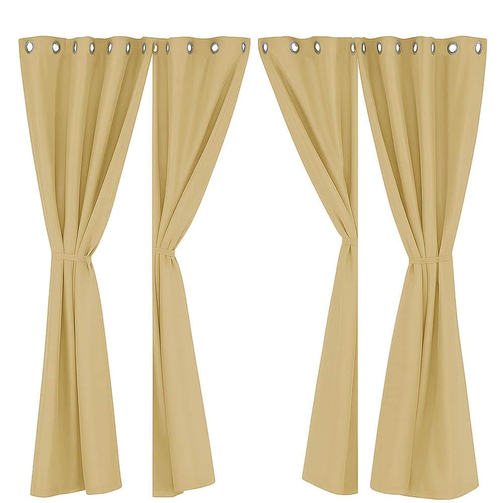 54x95 Inch Waterproof Polyester Outdoor Curtains Set of 8 Panels with Grommet Design for Patio, Balcony, Pergola, Cream price history on PriceWatchPro