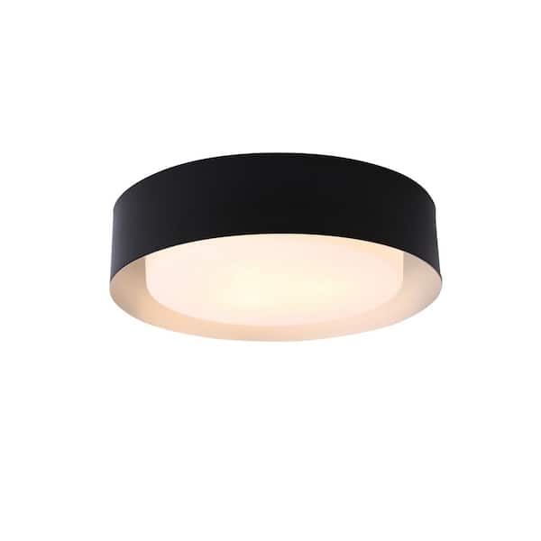 Bromi Design Lynch Black and Silver Flush Mount