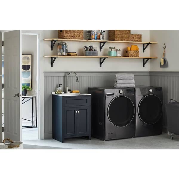 Glacier Bay 24 in. W Drop-In Laundry Sink with Faucet and Ready to