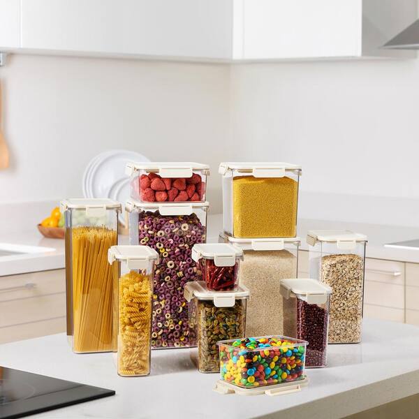 Sorbus Stackable Plastic Food Storage Container with Lids (4 Pack