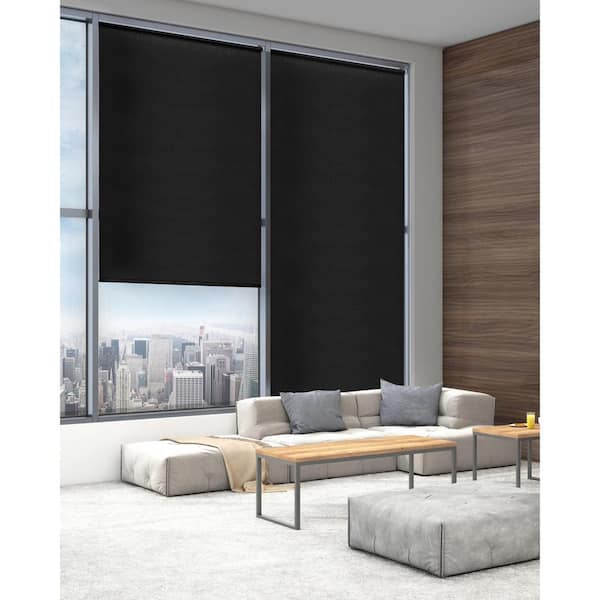 PRIVATE BRAND UNBRANDED Cut to Size Black Cordless Blackout Vinyl