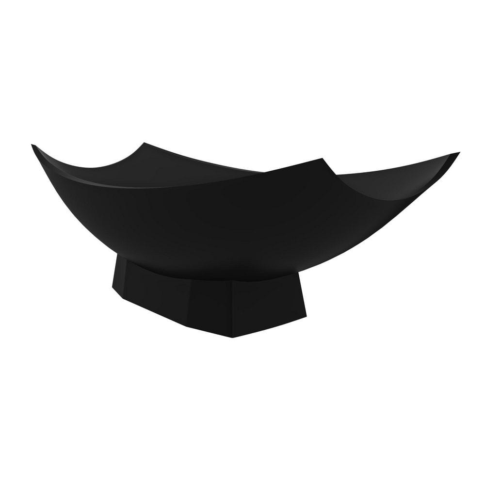71" Black Matte Solid Surface Hammock Freestanding Bathtub