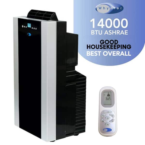 9,500 BTU Portable Air Conditioner Cools 500 Sq. Ft. with Dehumidifier, Remote, and Filter in Black