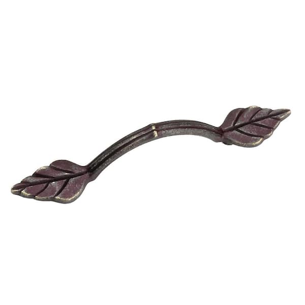 Laurey 3 in. Weathered Antique Bronze Leaf Center-to-Center Pull