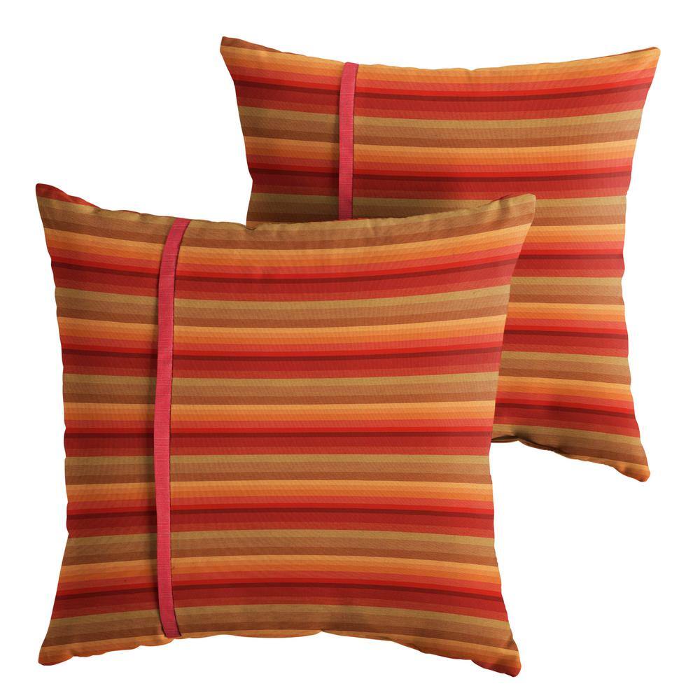 SORRA HOME Sunbrella Astoria Sunset Outdoor Knife Edge Throw Pillows (2