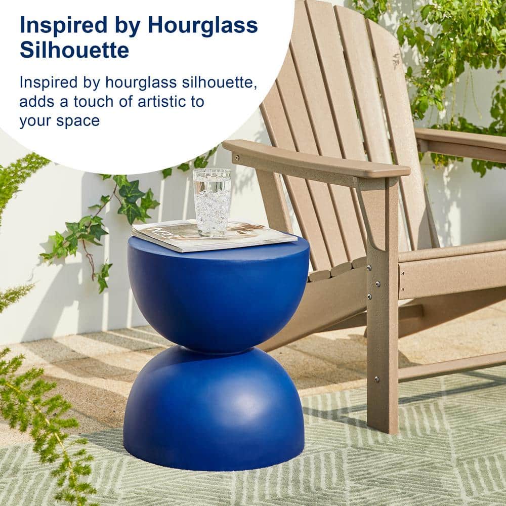 17.75" High Cobalt Blue MGO Side Table/Garden Stool