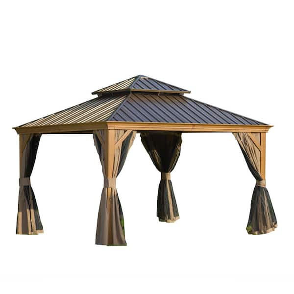 domi outdoor living 12 ft. x 12 ft. Aluminum Hardtop Gazebo with ...