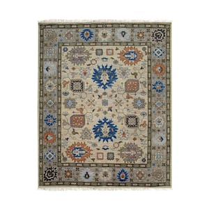 Beige 9 ft. x 12 ft. Hand Knotted Wool Traditional Modern Knot Rug Area Rug