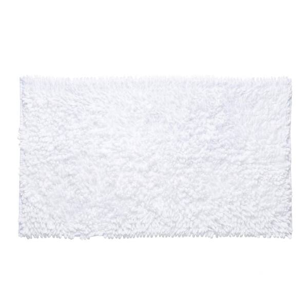 Resort Collection Plush Shag Chenille 17 x 24 Bath Mat, White