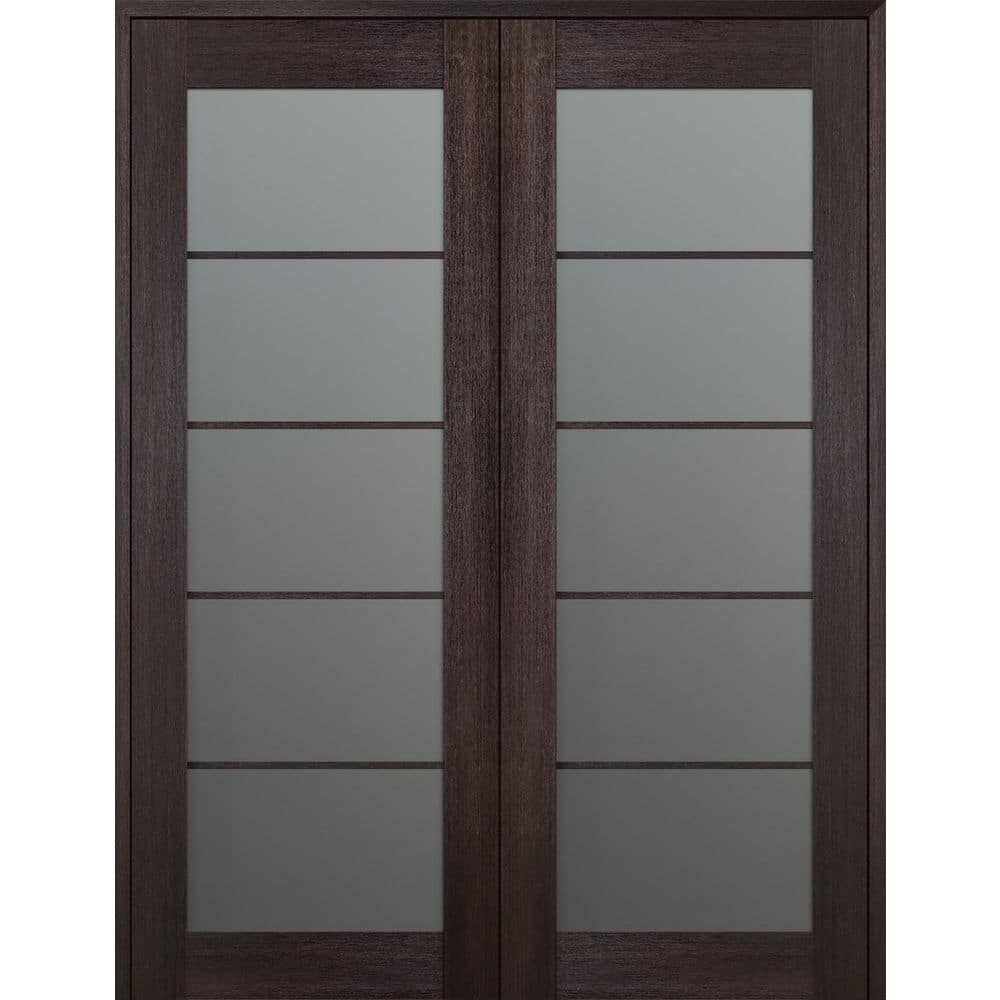 Avon 5 Lite N 60 in. x 84 in. Both Active 5-Lite Frosted Glass Veralinga Oak Wood Composite Double Prehung French Door price history on PriceWatchPro