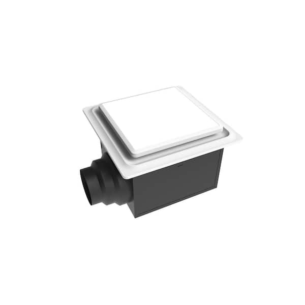 Aero Pure Low Profile 80 CFM 0.3 Sones Quiet Ceiling Bathroom Ventilation Fan with LED Light/Night Light White