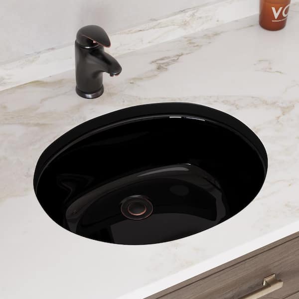 MR Direct 19 in. Undermount Bathroom Sink in Black with Black SinkLink