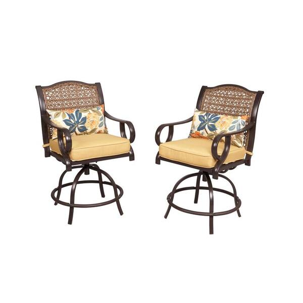 Hampton Bay Vichy Springs Patio High Dining Chairs (2-Pack)