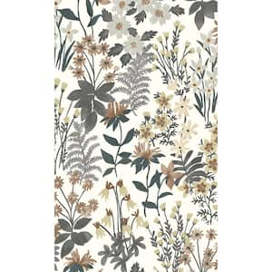 Grey Classical Floral Printed Non-Woven Non-Pasted Textured Wallpaper 57 sq. ft.