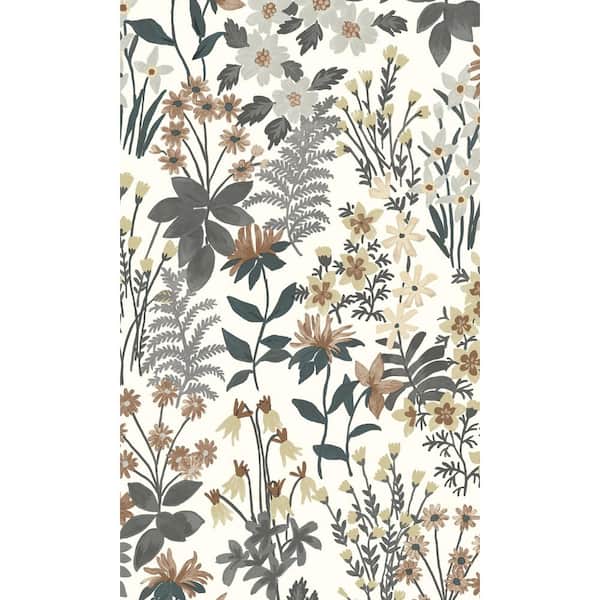 Walls Republic Grey Classical Floral Printed Non-Woven Non-Pasted Textured Wallpaper 57 sq. ft.