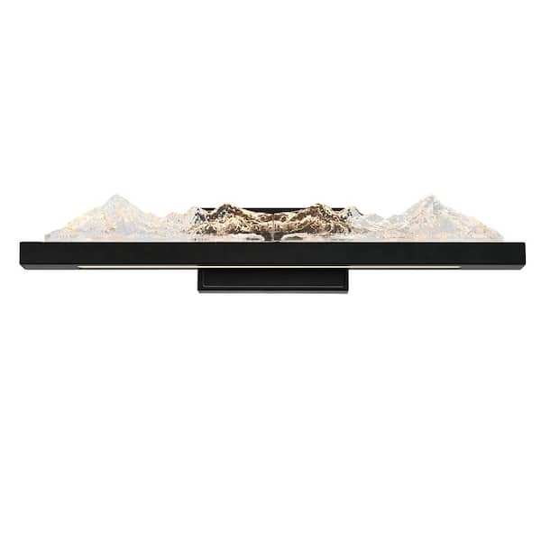 CWI Lighting Himalayas 26 in. 1-Light Integrated LED Black Vanity Light