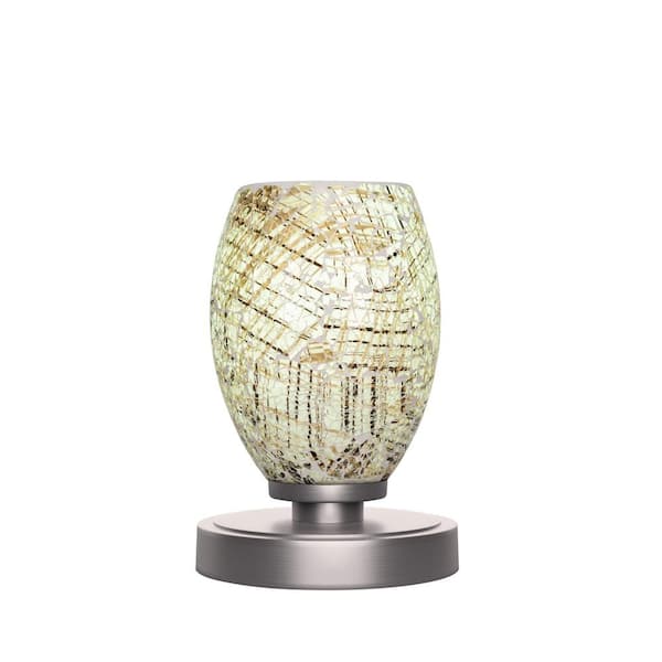 Unbranded Quincy 8 in. Graphite Accent Lamp with Glass Shade