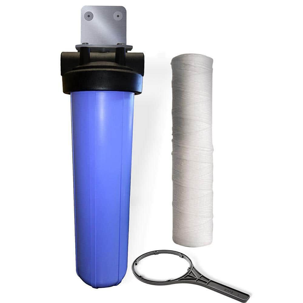 PENTAIR 20 in. Whole House 5 Mic Sediment Water Filter System in Blue ...