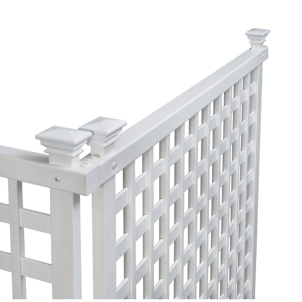 Highland Lattice White Plastic Outdoor Privacy Screen, 2 Panels