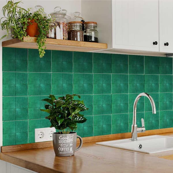 Green R52 8 in. x 8 in. Vinyl Peel and Stick Tile (24 Tiles, 10.67 sq. ft./pack)