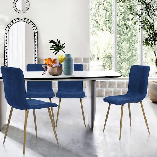 Homy Casa Scargill Blue Textured Fabric Upholstered Dining Chairs (Set