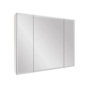 36 in. W x 26 in. H Medium Rectangular Silver Aluminum Wall Mount Medicine Cabinet with Mirror