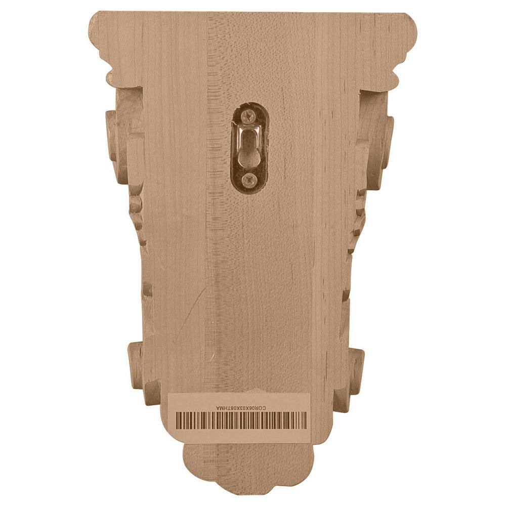 Lindenwood Acanthus Leaf Hand-Carved Corbel, 6" x 8.25"