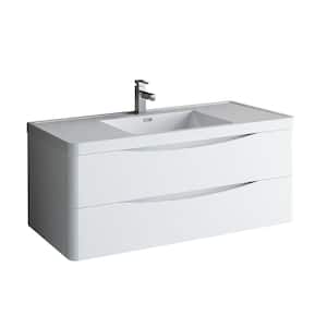 Fresca Tuscany 24 in. Modern Wall Hung Vanity in Glossy White with ...